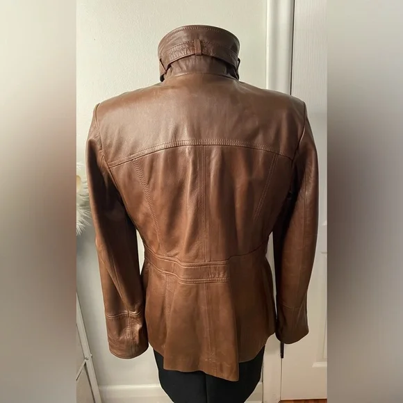 Marc New York By Andrew Mark Brown Real Soft Leather Jacket - Picture 4 of 16